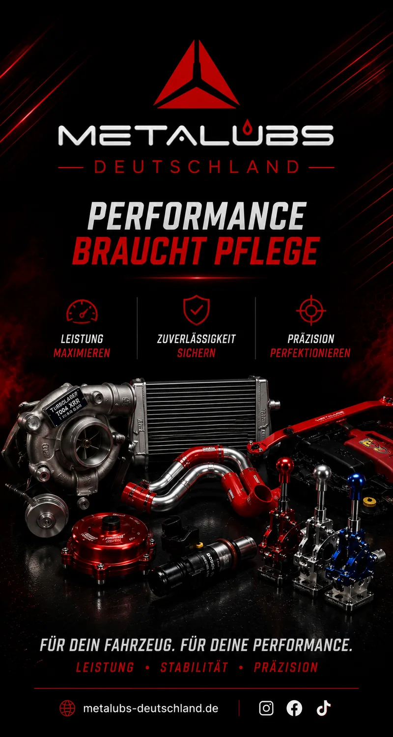 Motor- und Tuningkomponenten in einer Metalubs-Infografik