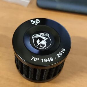 POP OFF Entlüftungsfilter Abarth 500/595/695/GPA T-Jet + Silikonkappenfilter